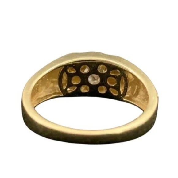 10K Yellow Gold Men's Diamond Cluster Ring Signed ZEI W/Appraisal Sz 9 1/2 (R142 - Picture 7 of 10